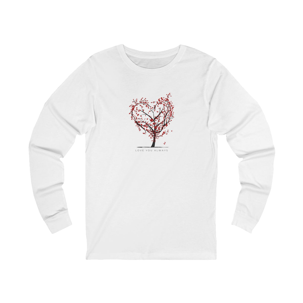 Long Sleeve Tee Love You Always Fall Tree Heart Design