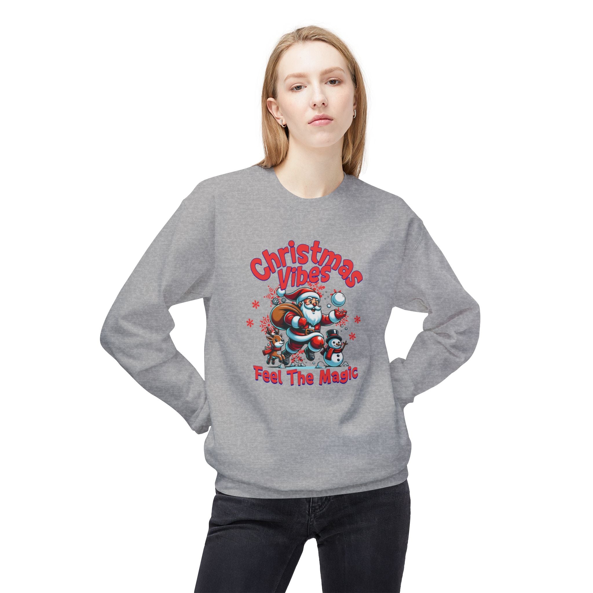 Christmas Crewneck Sweatshirt - Santa, Reindeer, Snowman Design