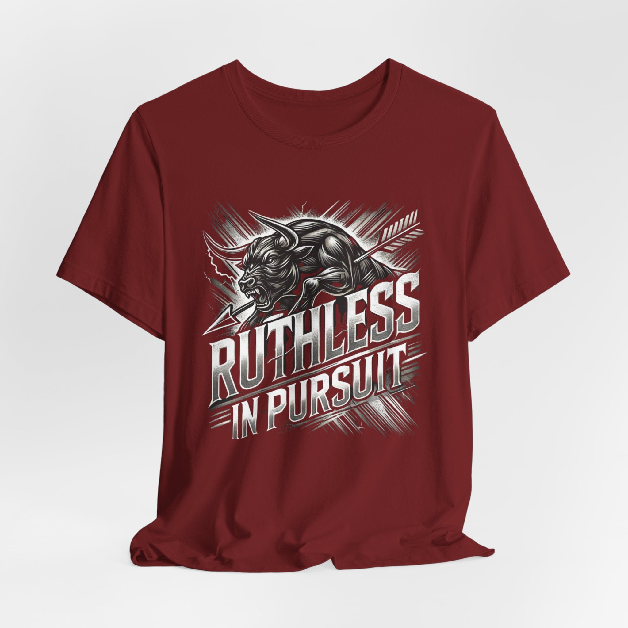 Motivational Bull Unisex Tee - 'Ruthless in Pursuit'