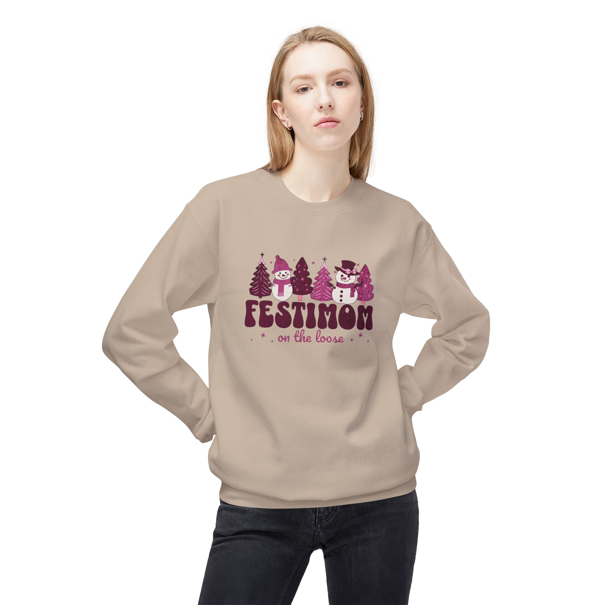 Christmas Festimom Sweatshirt| Mom Sweater| Snowman and Women Sweater