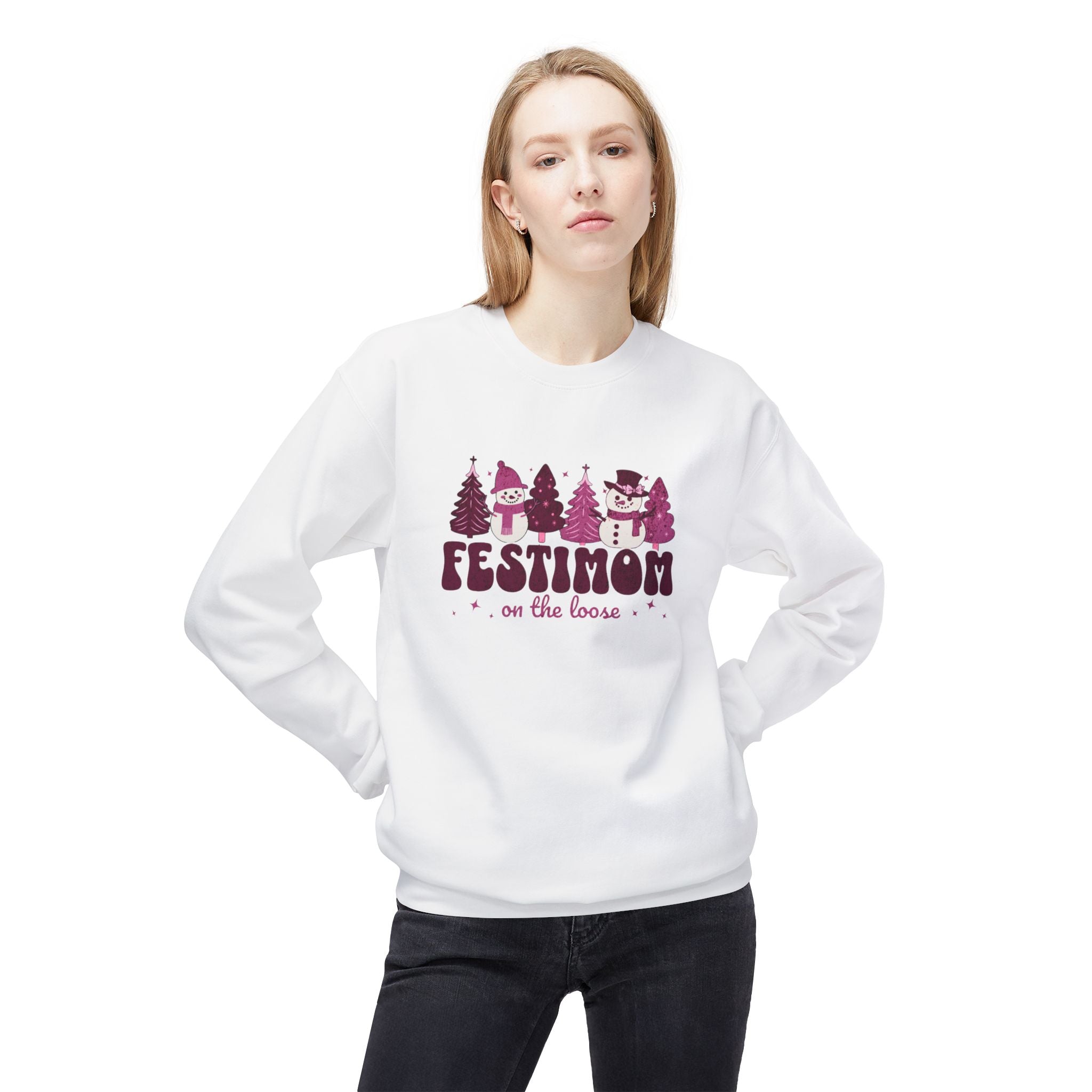 Christmas Festimom Sweatshirt| Mom Sweater| Snowman and Women Sweater