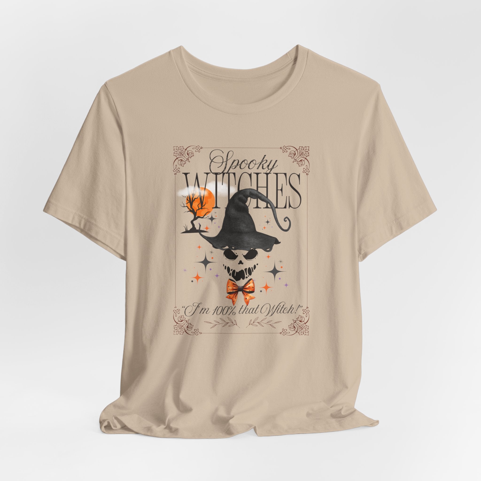 White T-shirt with a skull wearing a hat and bow tie, perfect for Halloween enthusiasts. Made from 100% cotton, featuring side seams and a ribbed knit collar.