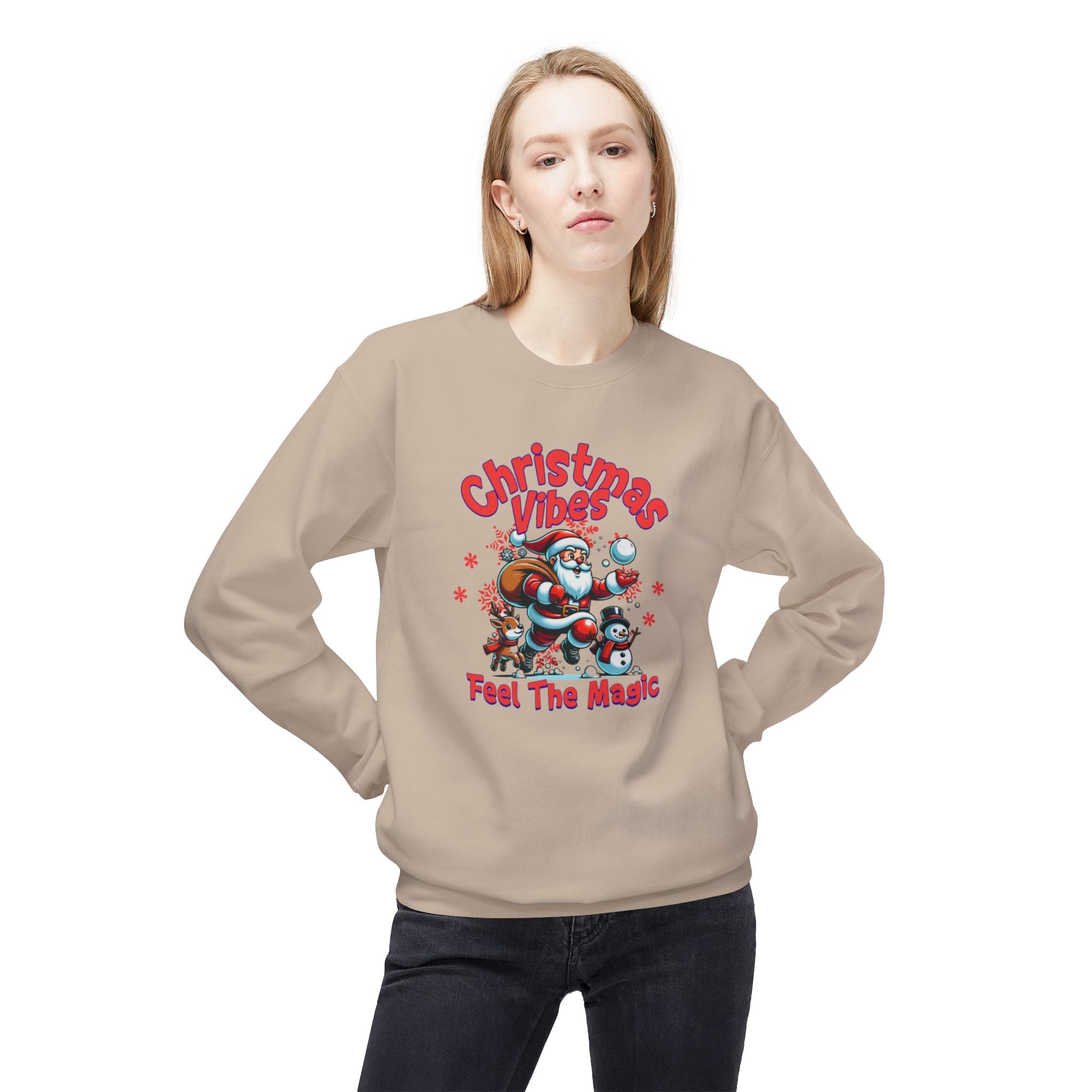 Christmas Crewneck Sweatshirt - Santa, Reindeer, Snowman Design