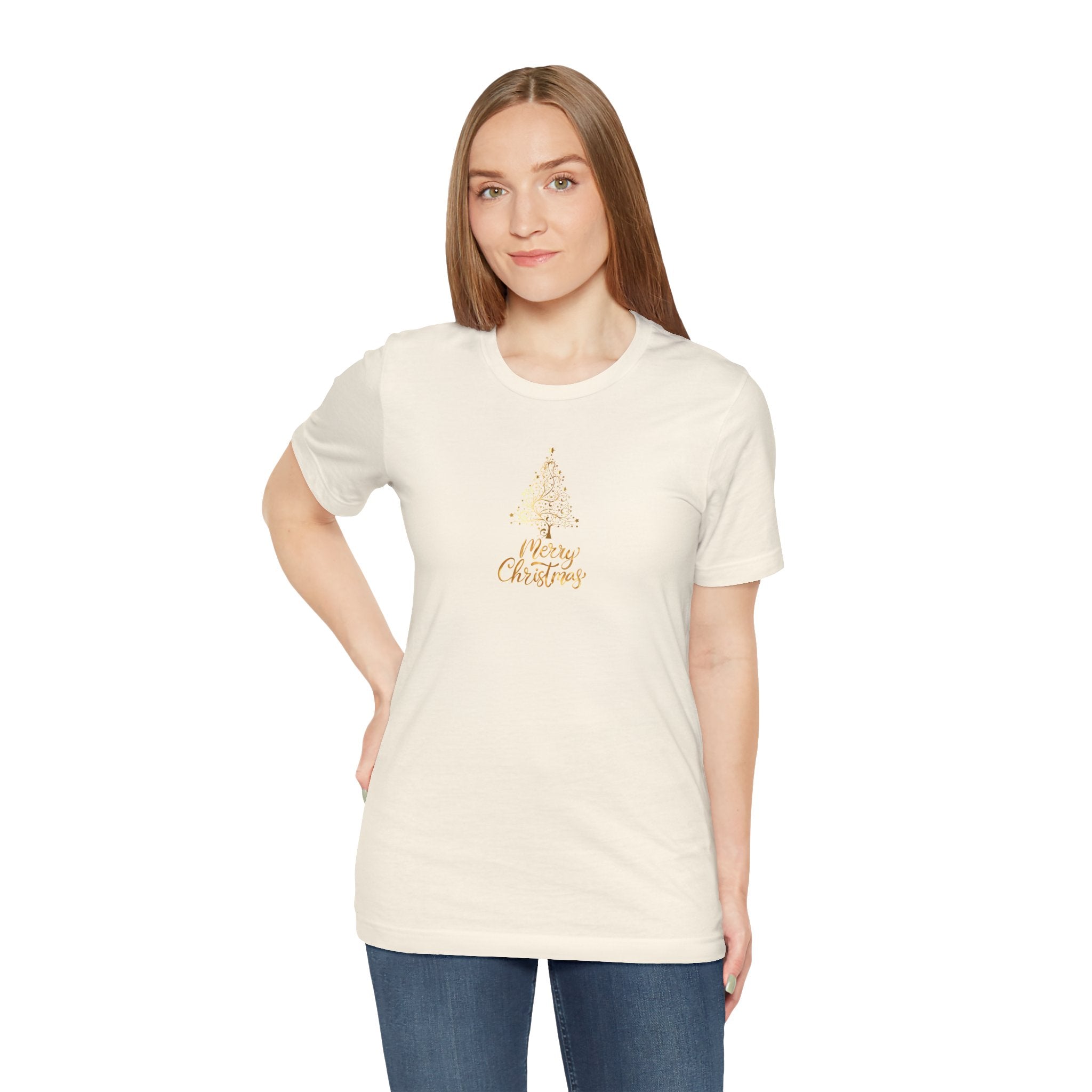 Christmas Golden Tree Unisex Tee Shirt