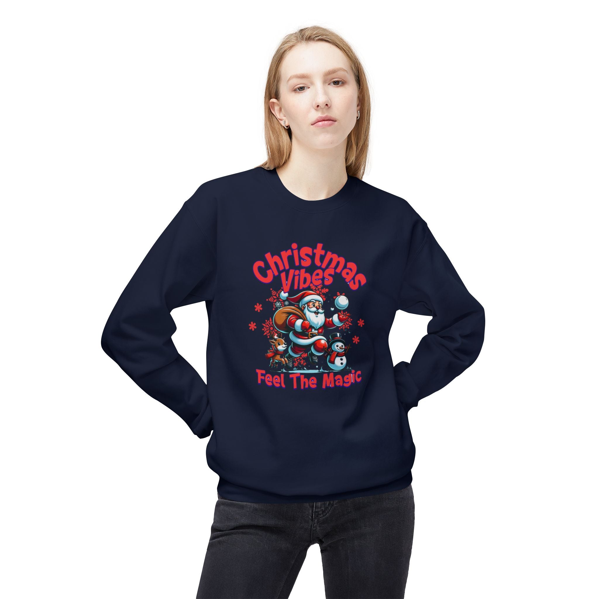 Christmas Crewneck Sweatshirt - Santa, Reindeer, Snowman Design